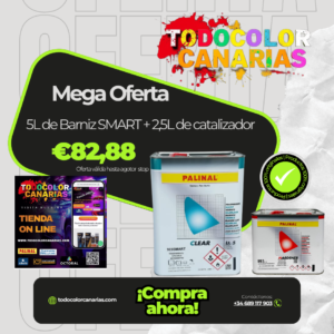 mega oferta !!!!!!!!! 5l de barniz smart + 2,5l de catalizador