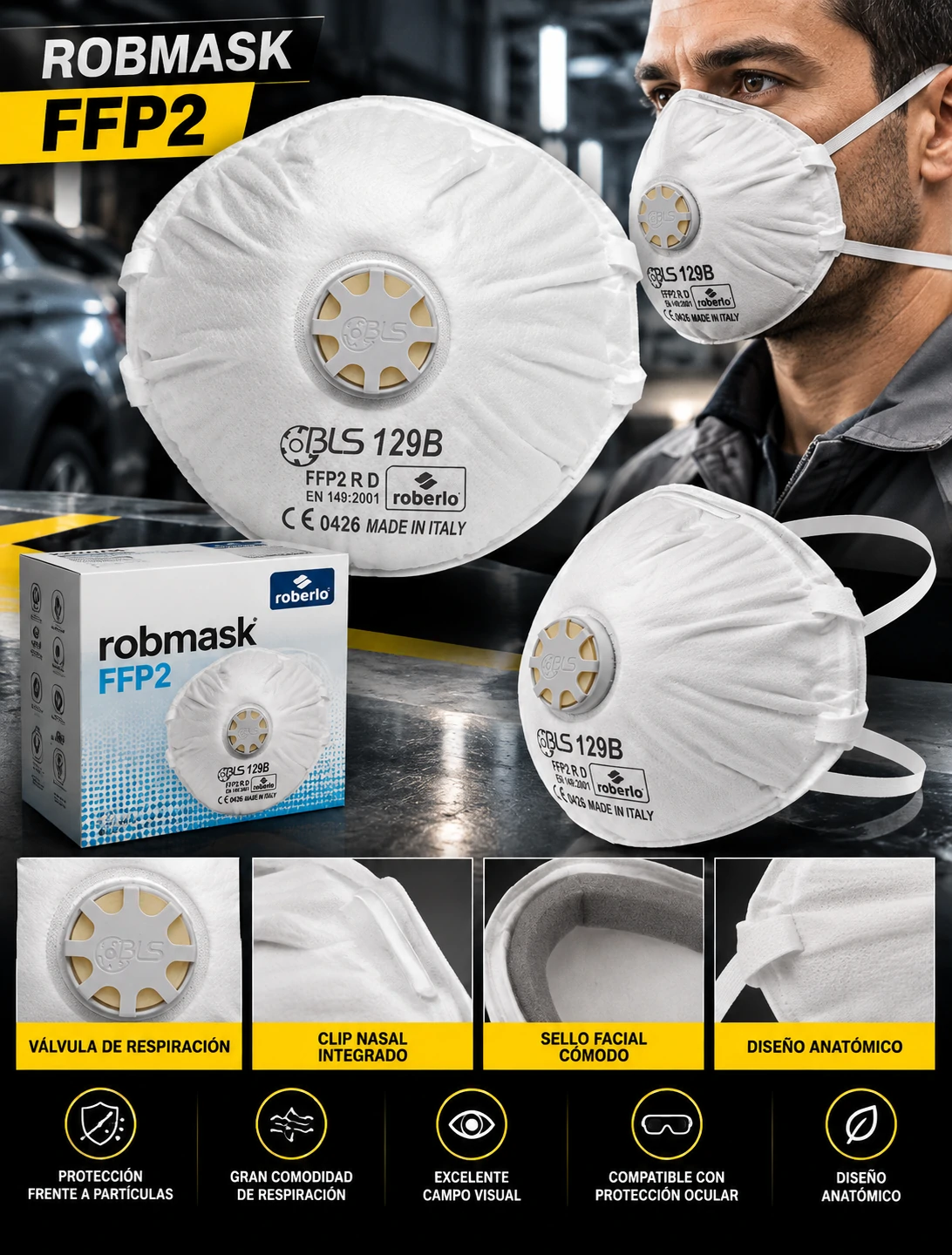 mascarilla ffp2 robmask 68534 mascarilla ffp2 robmask 68534